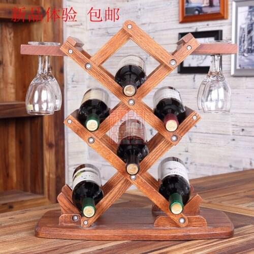 Desktop folding wine rack wine rack wood wine shelf red oak theroom wine cooler