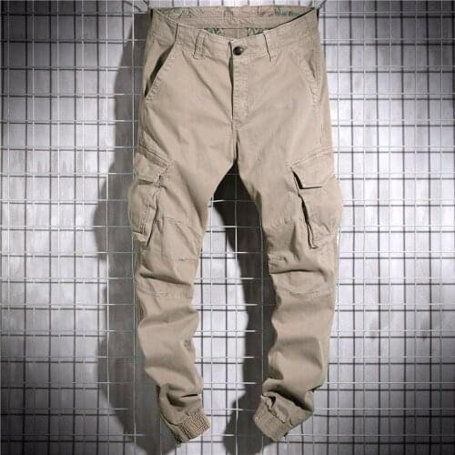 Solid Mens Tactical Pants Cargo Pants Men Cotton Muti-Pockets Casual Trousers Male Military Pants For Man Joggers Sweatpants