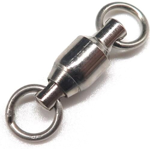 Wholesale 25/50/100/200 PCS Super Strong Rolling Swivel with 2 Rings Sea Fishing Hook Connector Accessories