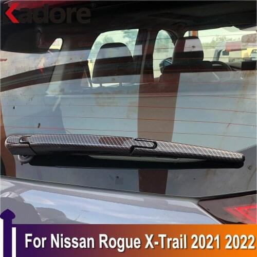 For Nissan Rogue X-trail 2021 2022 Carbon Fiber Trim Rear Window Wipers Cover Trims Car Tail Wiper Strip Car Accessories