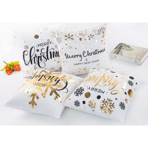 Merry Christmas Cushion Cover Sofa Pillow Case Seat Car Home Decor Throw Pillowcase Christmas Decoration For Home New Year 2021