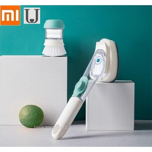 Youpin long handle Brush pot artifact Household washing brush Automatic degreasing sponge brush for cleaning descaling