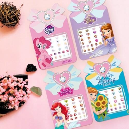 Disney Sticker Toys cartoon toy Sticker Frozen Princess Sophia Little Pony Disney Princess Stud earring Sticker child Toys gift