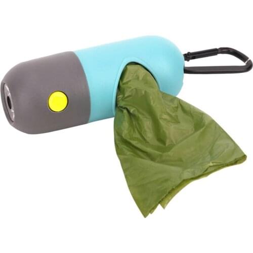 Dog Poop Bag Dispenser Led Light Waste Bags for Pet Animal Environment Degradable Garbage Holder Cleaning Box Outdoor Portable