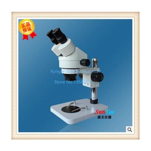Super Clear 7X - 45X Jewelers Microscope Imported Lens Binocular Stereo Microscope with Fluorescent Ring Lamp