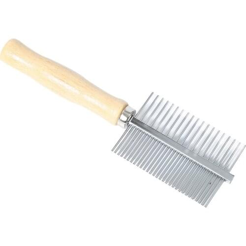 Pet Supplies Dog Hair Comb Two Side Stainless Steel Metal Combs Wood Handle Grooming Tool Pets Accessories Hair Remover for Dogs