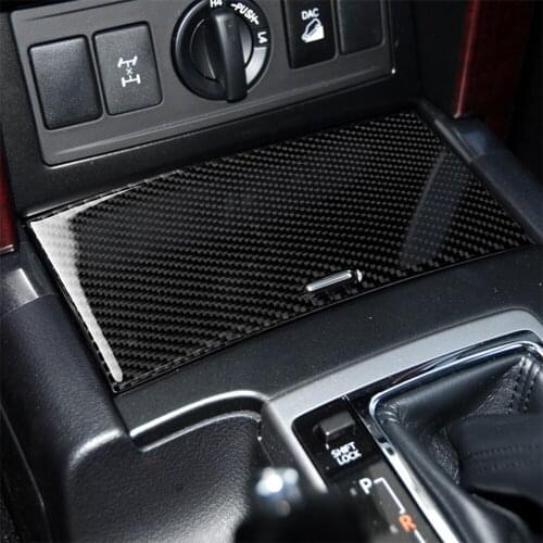Car Interior Decoration Cigarette Lighter Water Cup Pannel Holder Cover Trim Stickers For Toyota Land Cruiser Prado Carbon Fiber