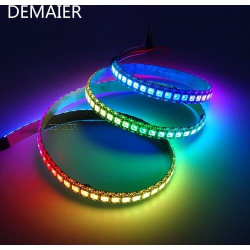 WS2812B Smart pixel led streifen licht; 1m/2m/3m/4m/5m WS2812 IC;30/60/144 pixel Adressierb PCB IP30/65/67 Smart RGB Led Licht