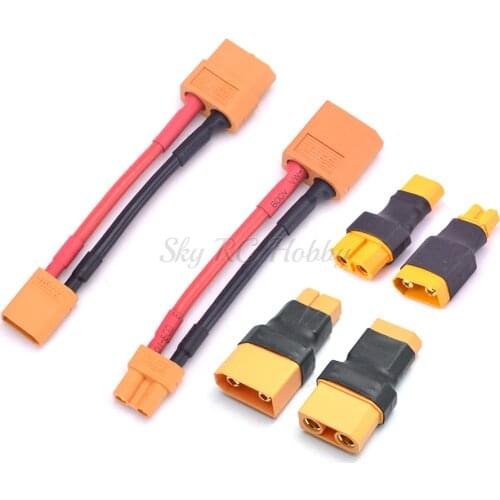XT60 Male / Female Connector To XT30 / XT90 Plug Converter Adapter / 14AWG Cable Wire for RC Lipo Battery ESC Motor Drone