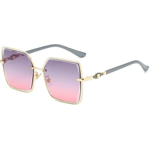 Designer Sunglasses Women Vintage Square Hollow Glasses Double Color Lenses Sun Shade UV400 Protection Glass Gafas De Sol Mujer