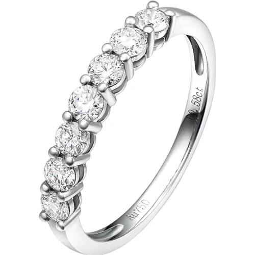 Morsan Diamond Ring Classic Fashion Ladies Jewelry S925 Sterling Silver Plated 18K Gold Wedding Engagement Autumn Collection