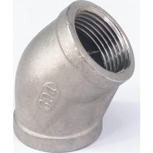 1" BSP Female Thread 304 Stainless Steel 45 Degree Elbow Pipe Fitting Connector water oil air