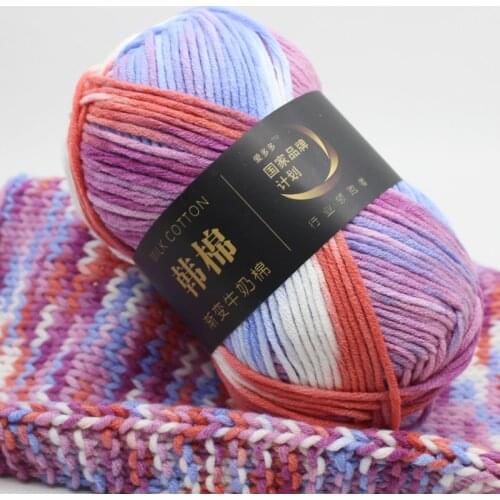 1pc=100g gradient color soft worm milk cotton yarn for hand knitting Crochet Yarn Hand Knitted Yarn DIY Knit Sweater Scarf Hat