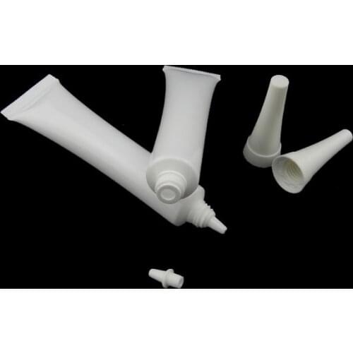 100pcs 30ml white PE plastic hose horn shape spiral cover BB Cream Eye Cream cream emulsion bottles / skincare packaging hose