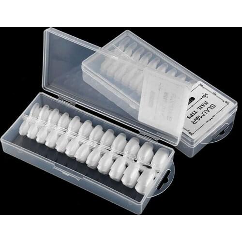 240pcs/Box Folding Traceless False Nails Tips Fake Nail Clear/Matte Frosted Coffin/Ballet/Waterdrop/Oval/C Curve False Nails T07