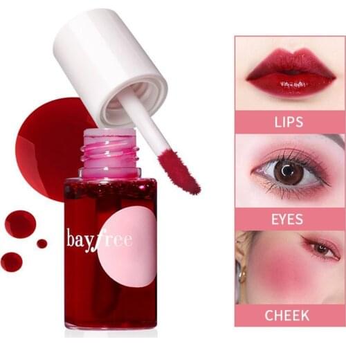 4 Colors Lip Cheek Dual-use Rouge Water Will Naturally Hold Makeup Will Not Fade Easily Lipstick Lip Glaze Liquid Lip Gloss