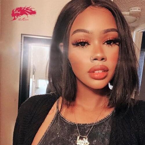 5x5 Straight Bob Wig Lace Front Human Hair Wigs For Woman Natural Color Ali Queen Hair Brazilian Remy Hair 13x4 Short Bob Wig