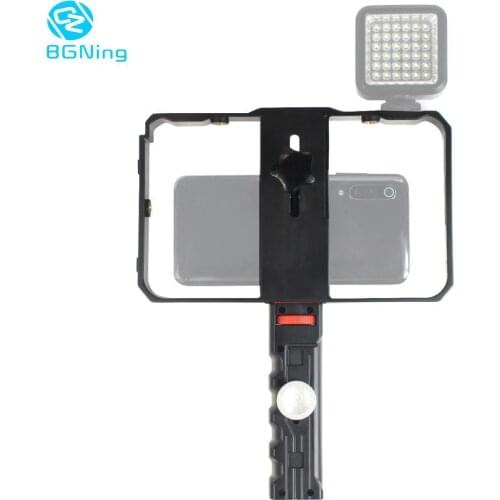BGNing Video Camera Cage Stabilizer Film Making Rig for Smartphone Stand Mobile Phone Holder Hand Grip Bracket Support Mount
