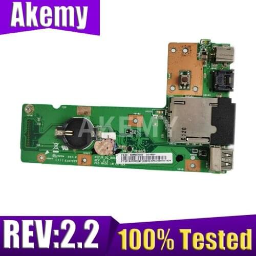 For ASUS K52 K52J K52JR K52JC K52DR X52F K52F X52J USB DC Jack Board 60-NXMDC1000 K52JR REV:2.2 100% Tested