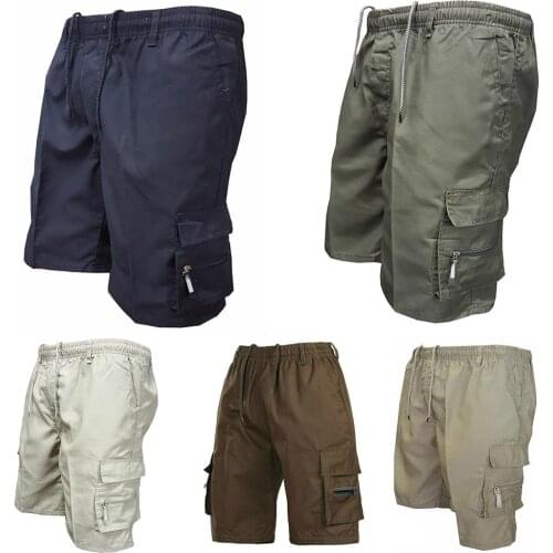 Men Summer Shorts Mens Cargo Shorts Men Multi-Pockets Drawstring Shorts Fitness Fifth Pants Loose Casual Short Plus Size S-3XL