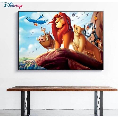 5D DIY Disney Diamond Painting Lion King Cartoon Inlaid Diamond Art Cross Stitch Home Decoration Painting Mosaic Gift