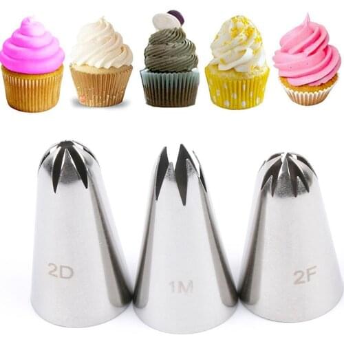 3pcs/set Large Cream Cake Icing Piping Russian Nozzles Pastry Tips Baking Tools Confectionery Equipment Cake Decorating