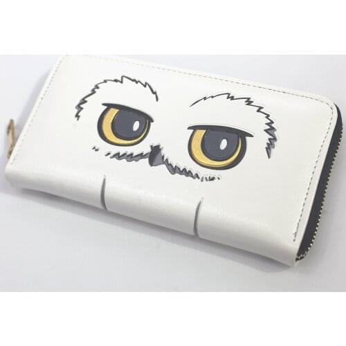 H.Potter Owl Hedwig Mens Women Zipper-around Wallet Coin Purse Cartoon Unisex Wallets ID/Credit Card Holder