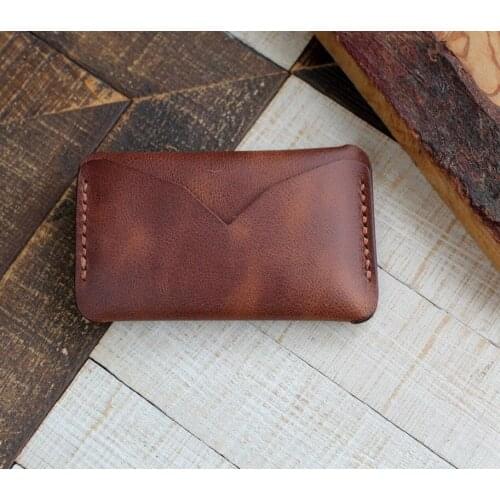 Leather Mini Card Holder - Troya - Personalized Engraving - Made in Turkey