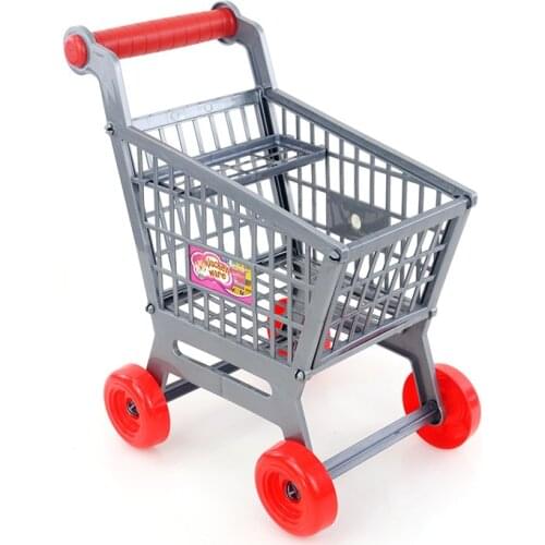 Creative mini Supermarket Handcart Shopping Carts Toys Folding Mini Shopping Cart Basket Toys for Children