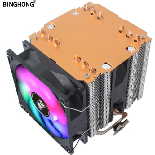 6 heat pipe CPU cooler Fan cooling 4pin led 2000PWM For lga 115x 1356 1366 fm2 am3 am4 x79 x99 2011 Cpu Processor Fans heat sink