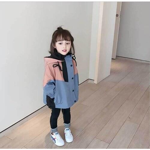 Girls' Jackets 2020 Autumn New Childrens Short Windbreaker Female Baby Hooded Jacket