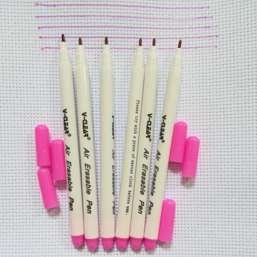 VCLEAR 6 pcs Fabric Marker Air Erasable Pen With Vanishing Ink Pen Fabric Marking Pen For Clothing DIY Needlework Sewing Tools