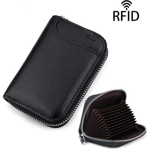 Fashion Leather RFID Anti Theft Brush Organ Zipper Card Bag 2021 Multi Universal Credit For Men And Women In Stock Coin Purse