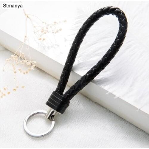 Fashion Weaving PU leather rope Car key Ring Men Women leather Key Chain Charm Hey Holder gift Jewelry