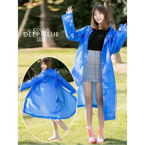 Waterproof Wide Sleeves Rain Poncho Portable Light Long Style Thickened Raincoat Outdoor Hiking Hunting Camping Non-disposable