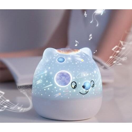 Multifunction Children Sleep Night Light Projection Lamp Gift Led USB Charging Revolving Cute cartoon Light for Birthday Bedroom