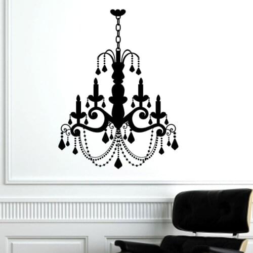 New Fashion Candle Chandelier Wall Stickers Living Room TV Wall Sofa Bedroom Room Decor Removable Home Sticker Wall Sticker Art