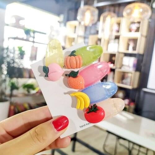 Korea New Mix Color Styles BB Hair clps Fruit Cartoon Assorted Lovely Kids Girls Woman Hair Accessories HairPin Clips Girfts