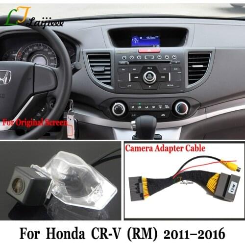 Reverse Camera & Adapter Cable For Honda CR-V CRV RM 2011~2016 OEM Small Monitor Compatible HD Rear view Backup Parking Camera
