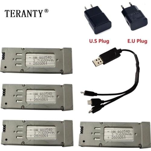 Original 3.7V 600mAH Lipo Battery and 3-in-1 Charger for E59 For RC Quadcopter Spare Parts 3.7v RC Rechargeable Battery