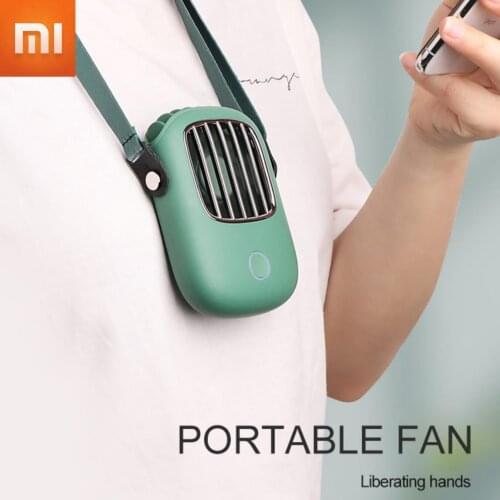 Xiaomi Portable Hanging Neck Fan Mini 3 Gears Adjustable Handfree Cooler USB fan Air Cooling Fan Summer Outdoor Travel Lanyard