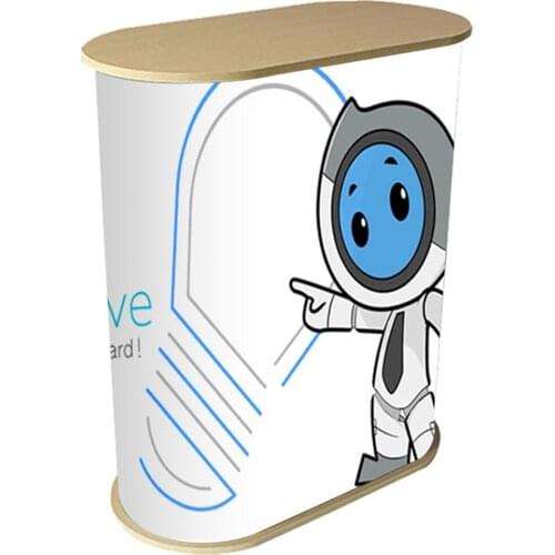 Blank Reception Desk Exhibition Station Portable Banner Table Folding Advertising Event Promotion Booth Postetr Display Rack