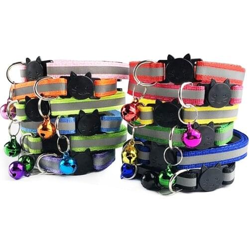 Adjustable 1.0 Nylon Dog Collars Pet Collars With Bells Charm Necklace Collar For Little Dogs Cat Collars Pet Supplies Hot Sale2