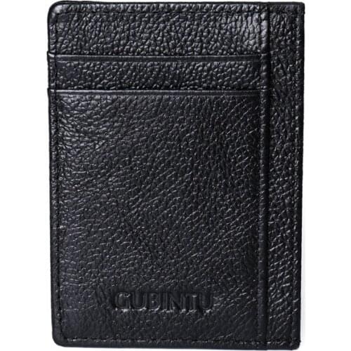 Cards Holders for Men Ultrathin Genuine Leather Card Holder Black Brown Quality Soft Business Fashion Id Credit