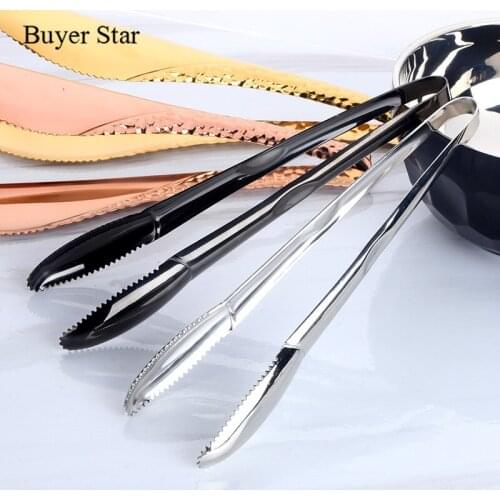 Food Tongs Stainless Steel Salad Ice Clip BBQ tong buffet Serving Utensil bread Clamp Tongs Kitchen gadgets Multifunction Grill