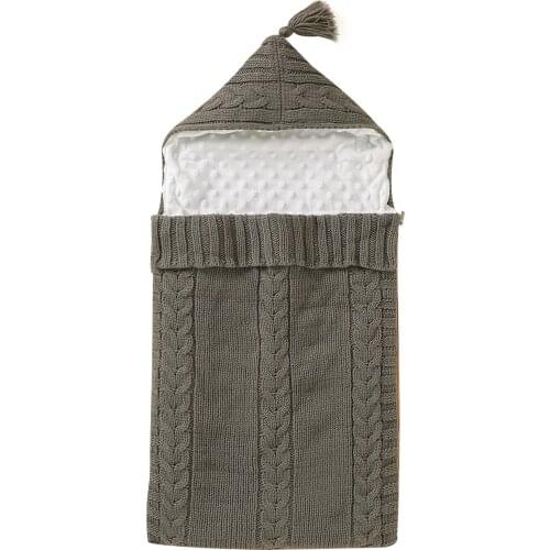 Newborn Baby Sleeping Bags Stroller Wrap Sleepsacks Winter Warm Swaddle Soft Knit Blanket Infant Soft Receiving Blankets 35*74CM