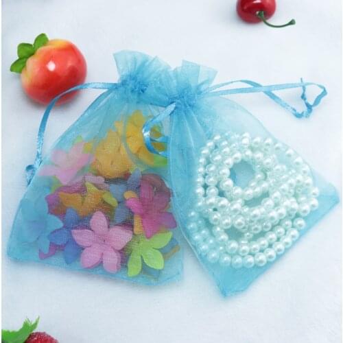 Lake Blue Color Organza Bag 13x18cm,Wedding Jewelry Packaging Pouches,Nice Gift Bags 100pcs/lot