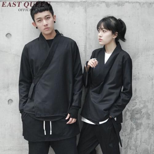 Japanese kimono traditional for men women couples matching yukata male haori obi black kimono cardigan KK2382