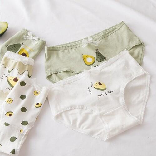 Womens panties Avocado Printed Underwear Lady Green Briefs Female Cotton Lingerie Ladies Cartoon Girl Panty