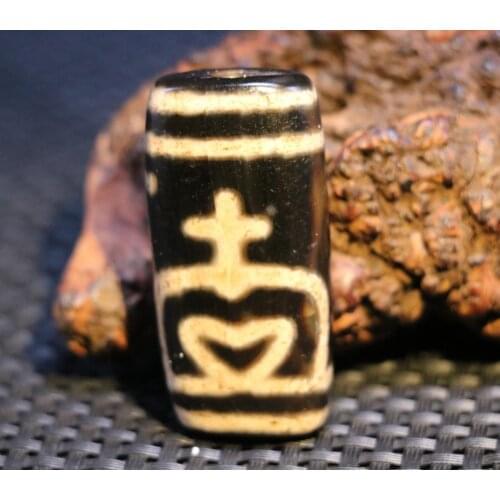 Magic Power Energy Tibetan old Agate Treasure Bottle Flat Shape Wide Hole dZi Bead Pendant Amulet Talisman UPD1216A